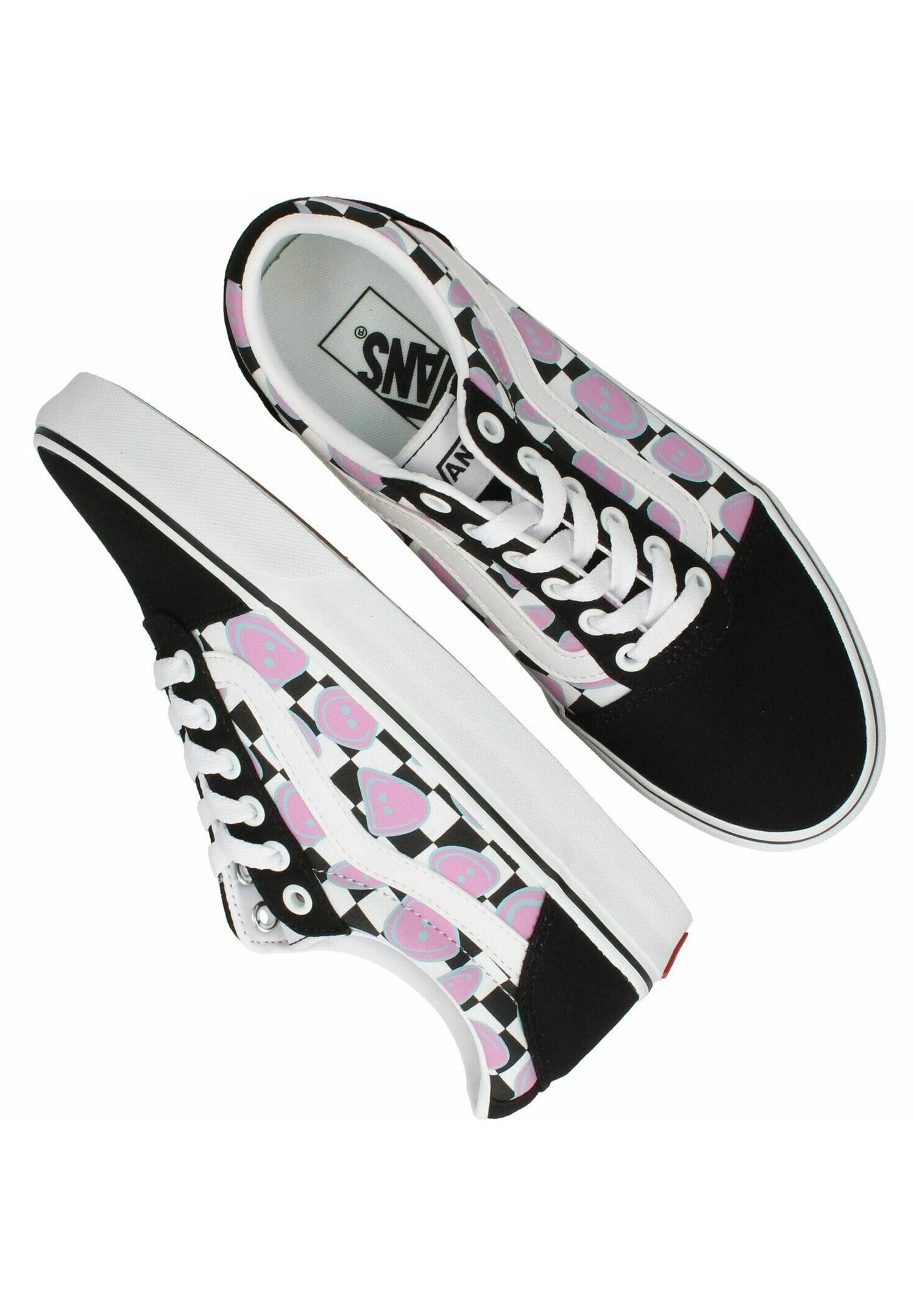 Vans Vn0A5Jlmjbw Ward Happy Checkerboard - Sneakers Laag - Black/White 5 Vans Vn0A5Jlmjbw Ward Happy Checkerboard - Sneakers Laag - Black/White - Afbeelding 3
