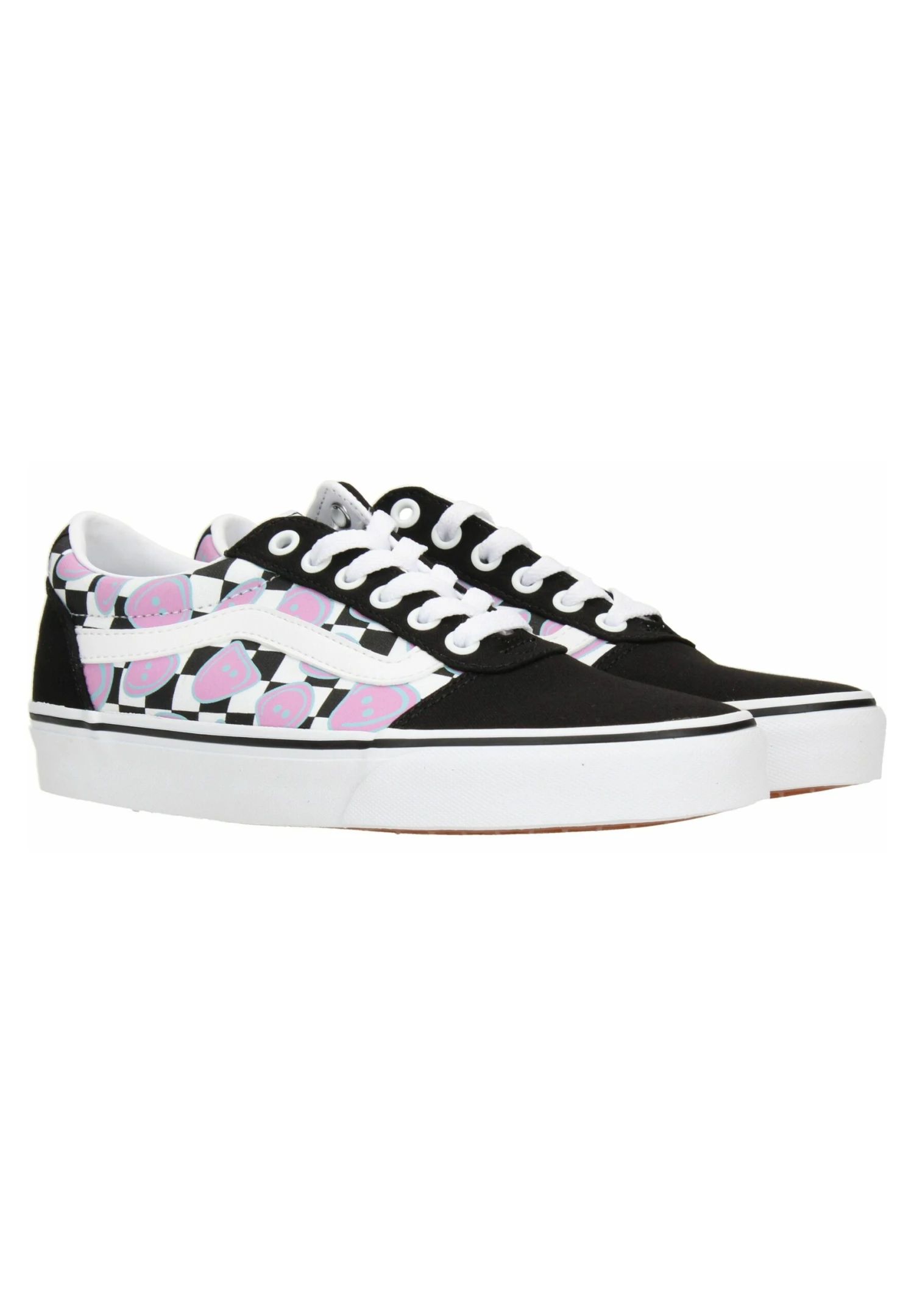 Vans Vn0A5Jlmjbw Ward Happy Checkerboard - Sneakers Laag - Black/White 4 Vans Vn0A5Jlmjbw Ward Happy Checkerboard - Sneakers Laag - Black/White - Afbeelding 2