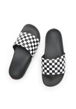 Vans La Costa Slide-On Unisex - Badslippers - (Checkerboard) True White/Black -Vans 3bc1be8637184bd7adfb868dd7f8eb0d