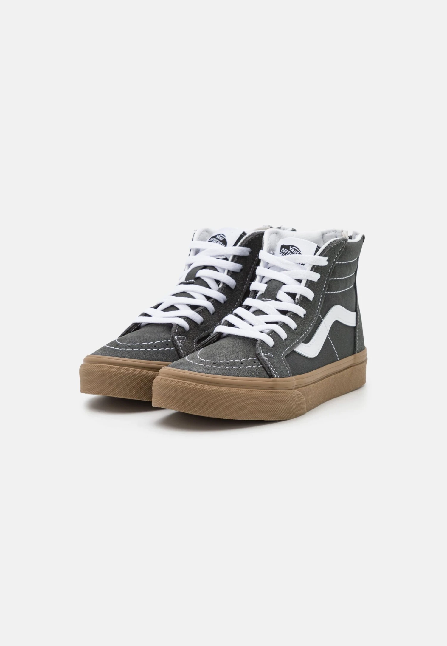 Vans Sk8-Hi Zip Unisex - Sneakers Hoog - Grey/True White 4 Vans Sk8-Hi Zip Unisex - Sneakers Hoog - Grey/True White - Afbeelding 2