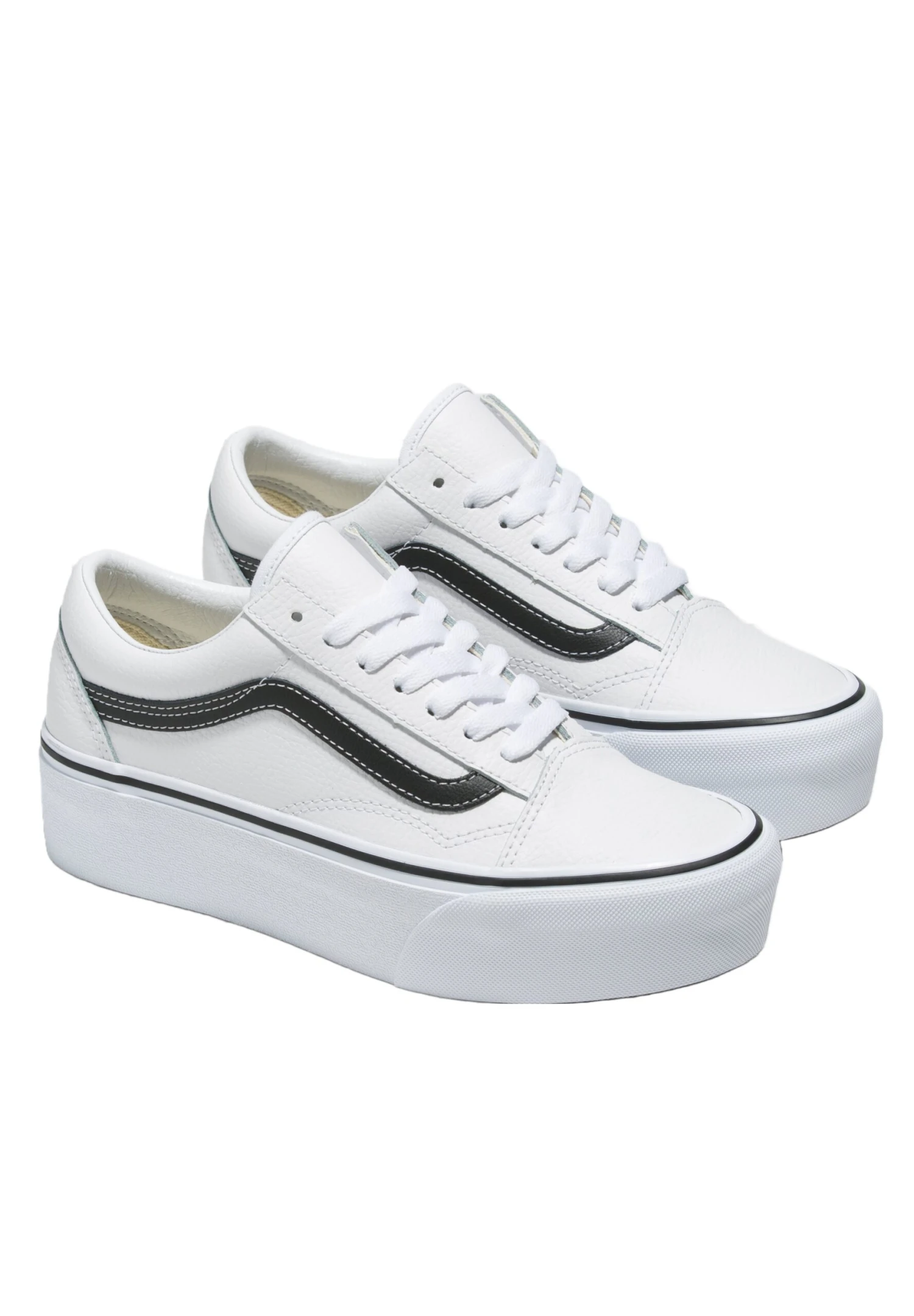 Vans Ua Old Skool Stackform - Sneakers Laag - True White Black 4 Vans Ua Old Skool Stackform - Sneakers Laag - True White Black - Afbeelding 2